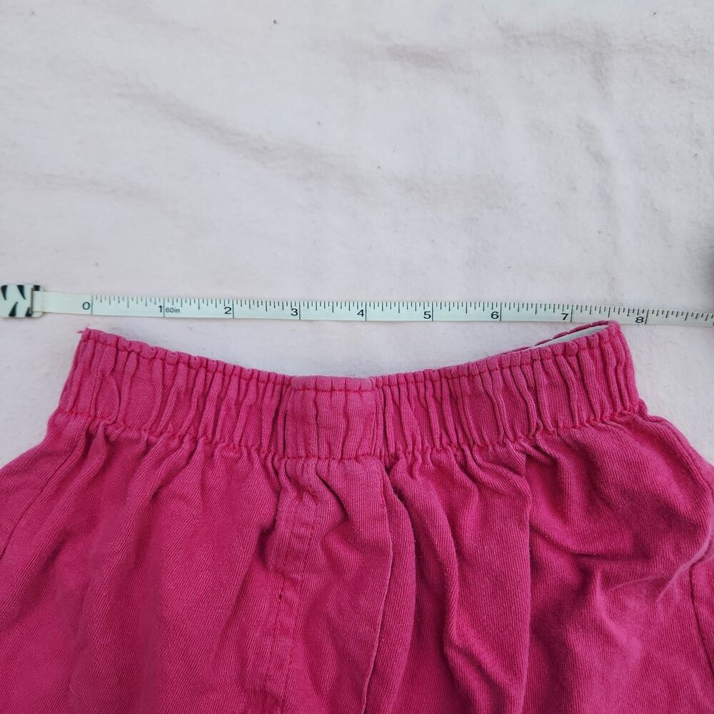 Vintage 80s 90s Fruit of the Loom Lounge Shorts M Pink Knit Pajama High Waisted - Picture 2 of 6
